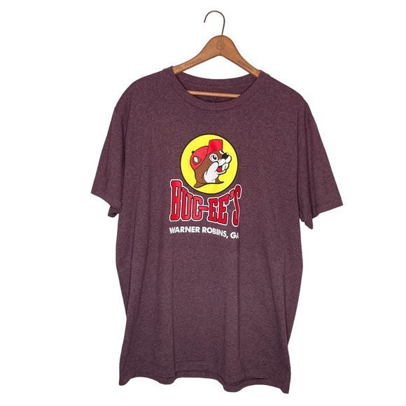 Buc-ee's Men's Large L Red Heather Warner Robins, GA Graphic Tee T-Shirt‎ Shirt - Picture 1 of 3